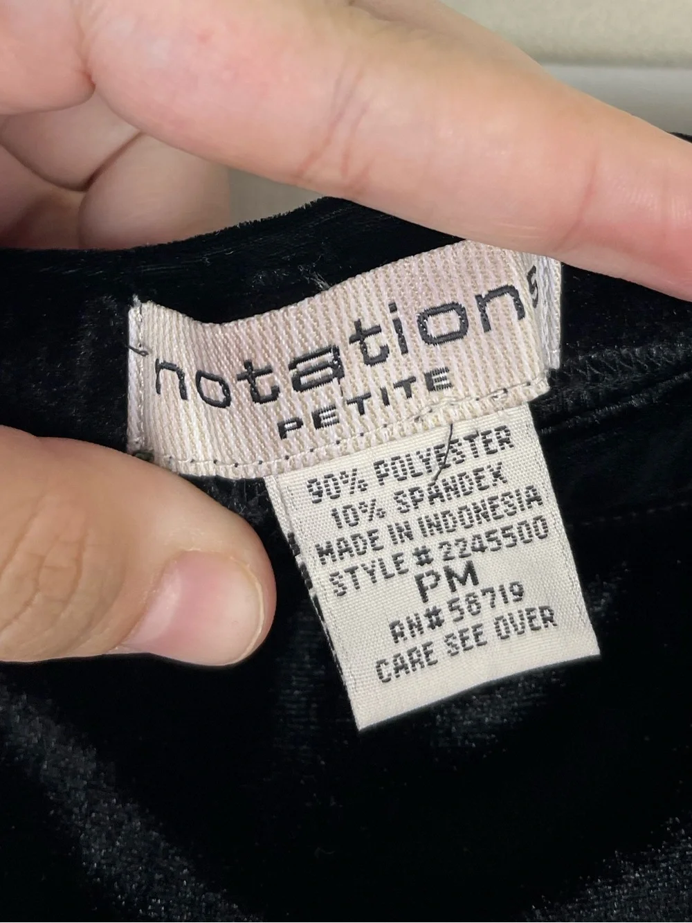Notations Petite Black Velvet Maxi Skirt Sz PM Pull On Gothic Evening Romantic